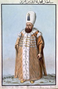 Mahomet (Mehmed) III (1566-1603) szultán 1595-1603, a "Törökországi császárok portréi sorozatából", 1808